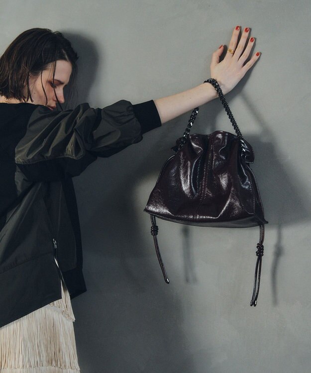 YECCA VECCA 2wayチェーンギャザーバッグ Bordeaux