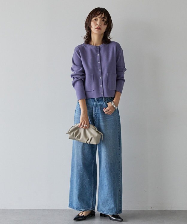 AMERICAN HOLIC バイパチリングドットニットカーディガン Purple