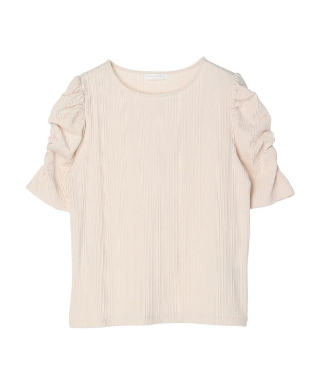 Green Parks リブ肩デザイン５分袖プルオーバー Black