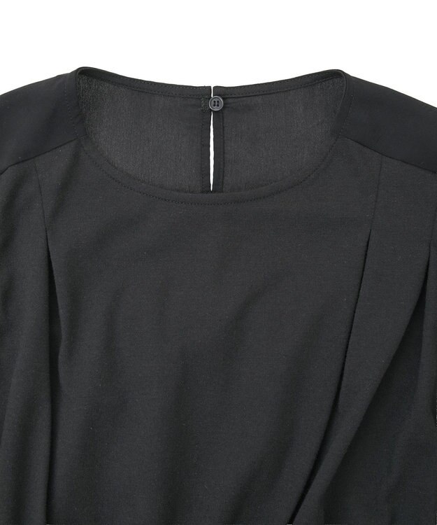 CRAFT STANDARD BOUTIQUE 布帛ウエストギャザー切替チュニック Black