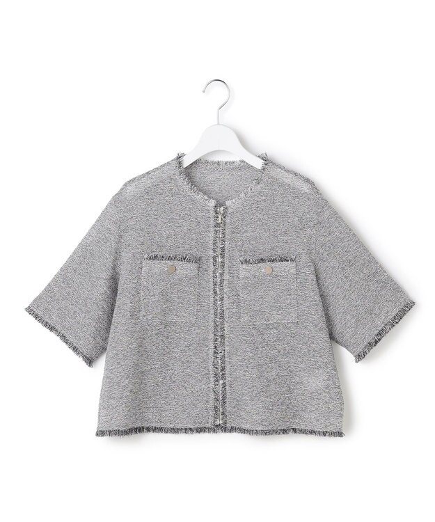 ICB L 【先行予約】サマーレノクロス ハーフスリーブジャケット オフホワイト×ブラック