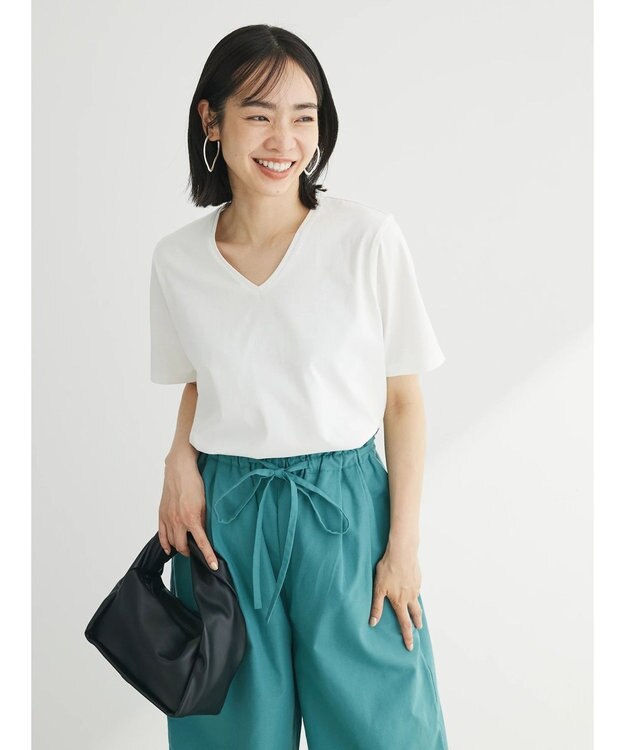 Green Parks 汗染み防止ＶネックＴシャツ Off White