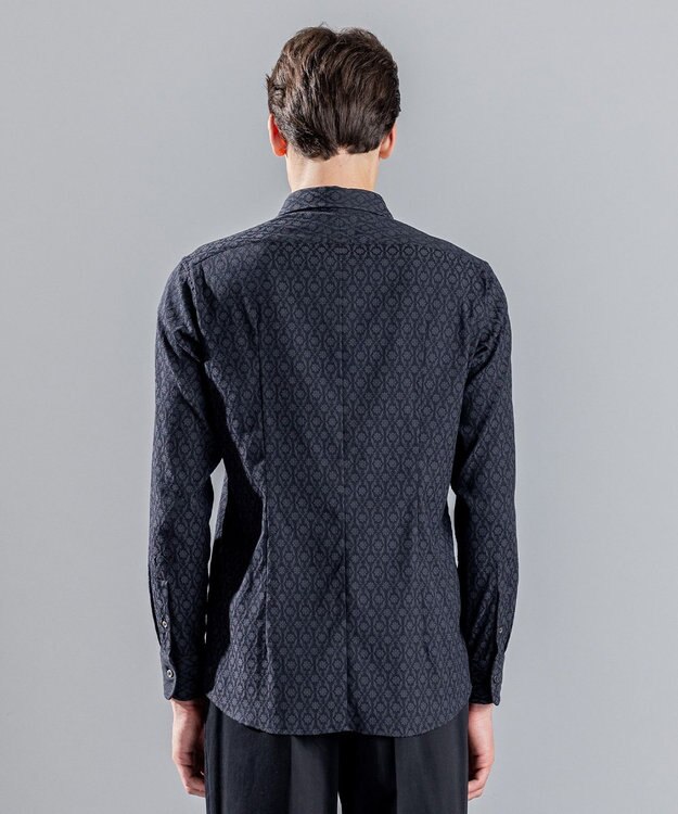 JOSEPH HOMME オーナメントジャガードストレッチ　レギュラーカラーシャツ グレー系