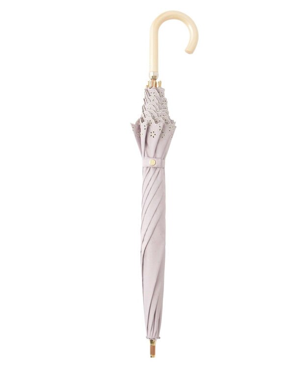 MOONBAT DAKS 晴雨兼用日傘 長傘 ドット ジャカード ボーラ刺繍 ペールピンク