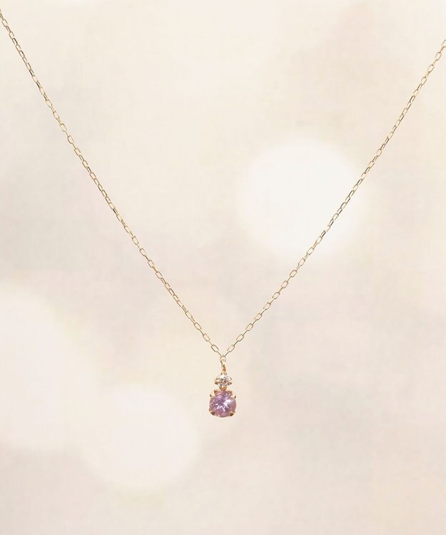 Phoebe 【K10】ジュエルラックネックレス　アメジスト/2月誕生石/天然石/全長:40cm/BOX＆ショッパーつき ゴールド