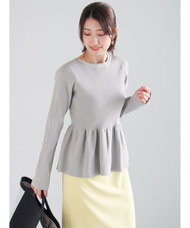 Te chichi 前後2WAYペプラムカーディガン グレー