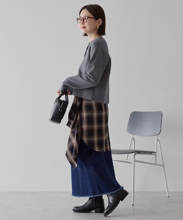 AMERICAN HOLIC バイパチリングドットニットカーディガン Gray Mixture