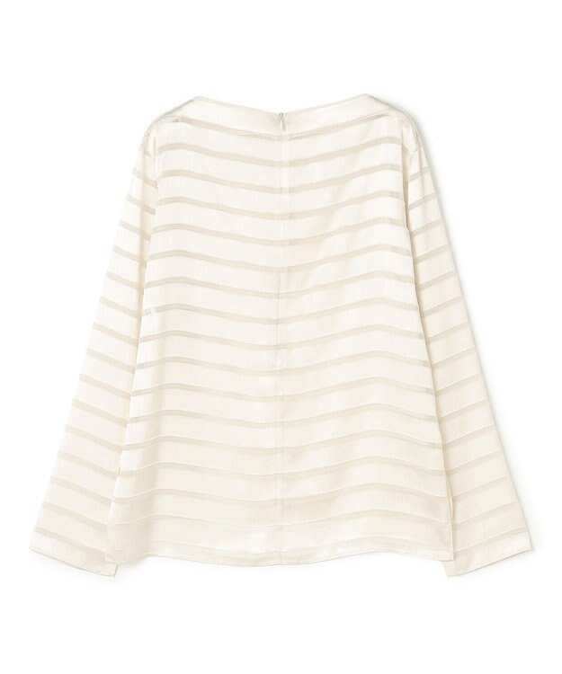BEIGE， HAUYNITE / ボーダーシアー ボートネックブラウス Ecru