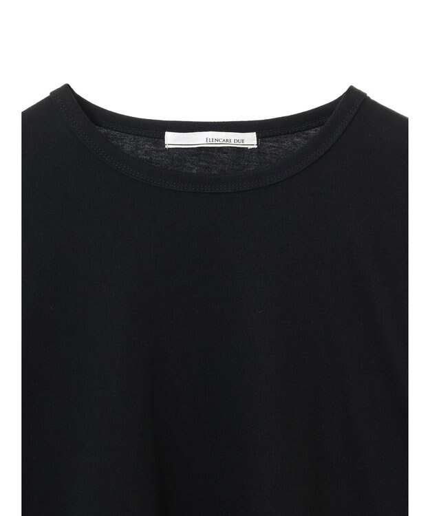 Green Parks ・ＥＬＥＮＣＡＲＥ　ＤＵＥ　ギャザースリーブＴＥＥ Black