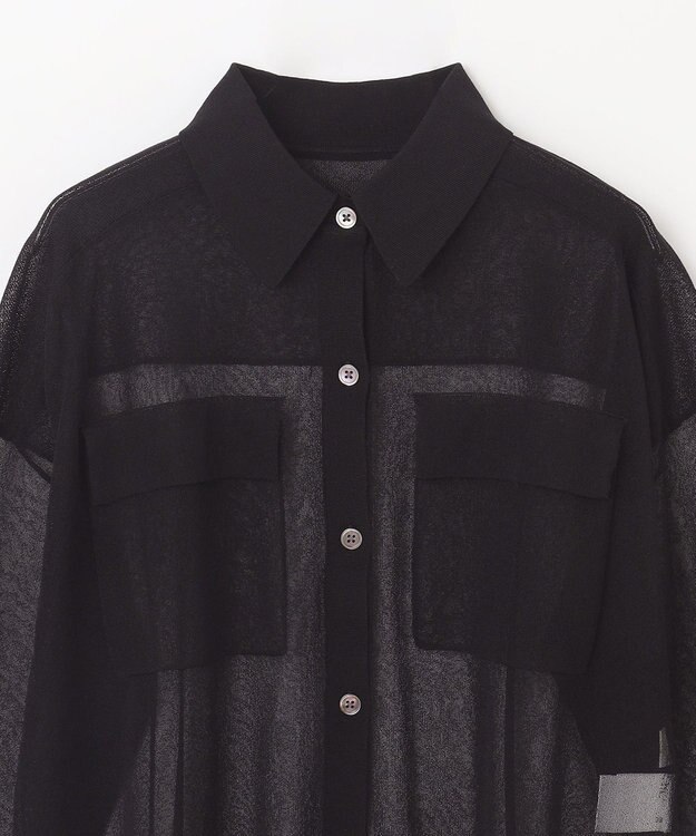 GRACE CONTINENTAL ニットシアーシャツ ブラック