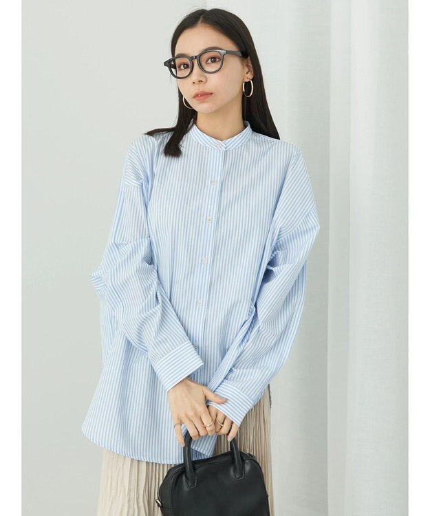 earth music&ecology ドルマンストライプシャツ Stripe Sax