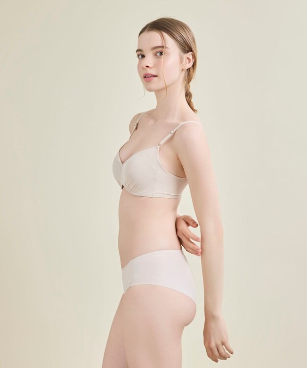 une nana cool 【リニューアル】364ブラ シンプル ノンワイヤーブラ ベージュ