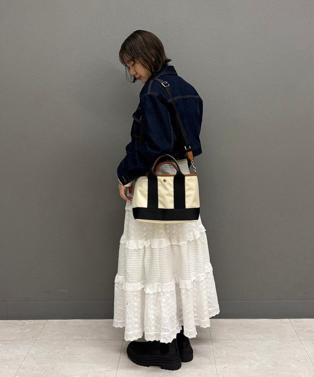 TOPKAPI 【Breath TOPKAPI sis】【WEB限定】 ナイロン ミニ トートバッグ ショルダー付き 軽量 / SCOTCH GRAIN スコッチグレイン クリーム