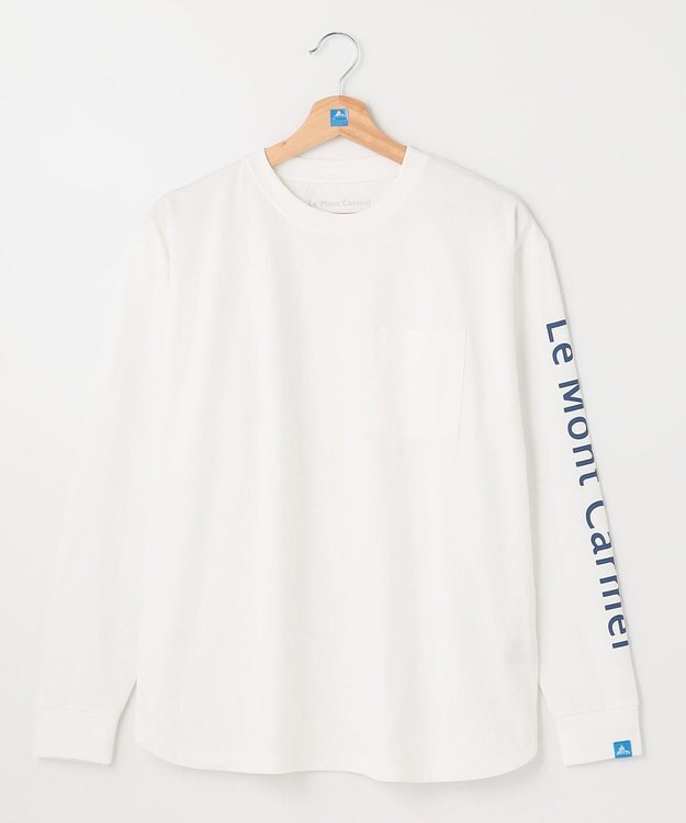 SHARE PARK LADIES 【UNISEX】吸水速乾 ショルダーロゴロングスリーブTシャツ（S・Mサイズ） ホワイト