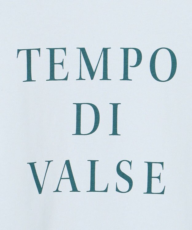 23区 S 【SLOW/一部店舗限定】MVSコットン  ロゴTシャツ サックスブルーxグリーンロゴ