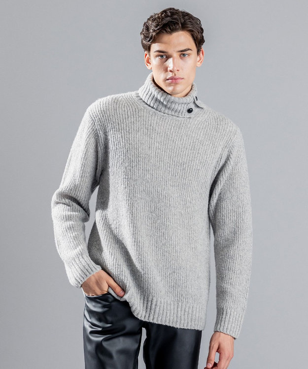 新品【BRIEFING】ブークレタートルネックニット ブラック エクストラファインブークレ タートルネックニット / JOSEPH