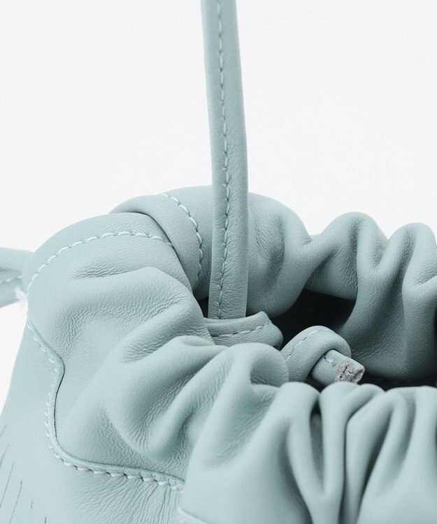 23区 【CLASSY.6月号掲載】MARCO MASI レザーフリンジ ミニ巾着 バッグ スカイブルー系