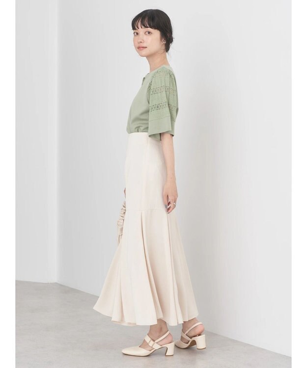 earth music&ecology 切替フレアスカート Ivory