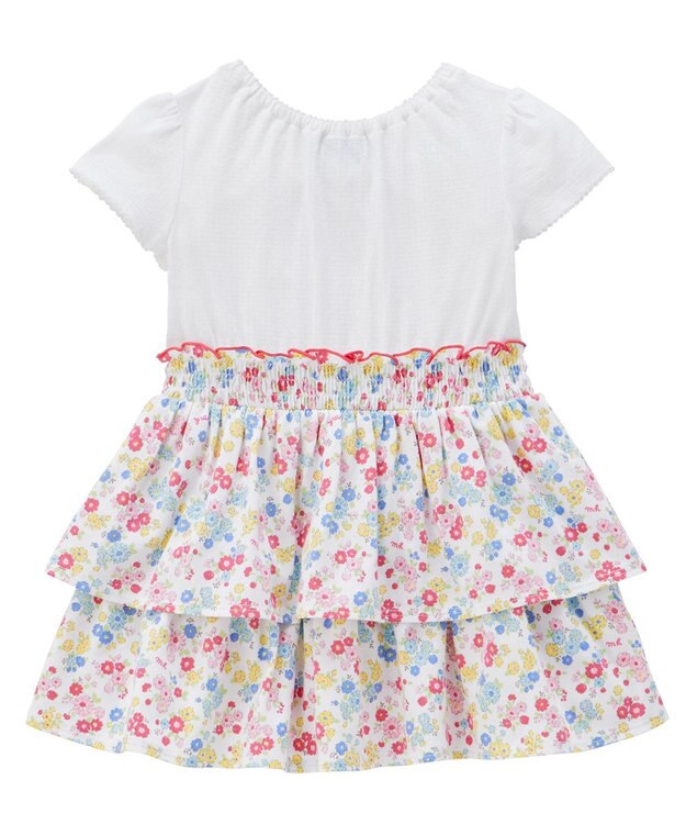 MIKI HOUSE HOT BISCUITS 【ミキハウス】【80-120cm】 半袖ワンピース 白×ピンク