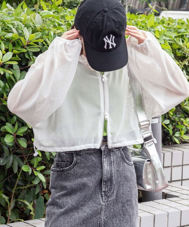 WEGO ダブルジップメッシュパーカー ホワイト