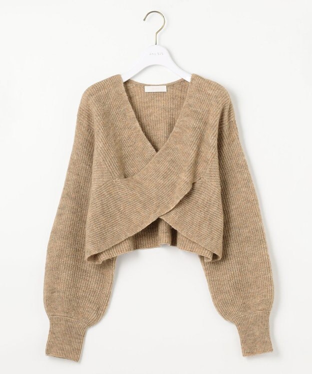 ANY SIS 【洗える】クロスレイヤードニット ワンピース ベージュ