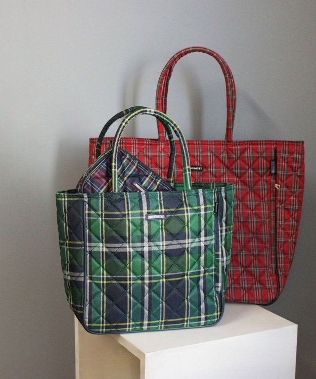 ROOTOTE 3620【トートのおともに】WR.ポーチ.チェックキルト-C 03：ネイビー