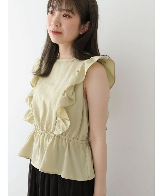 Green Parks ・ＳＵＧＡＲ　ＳＰＯＯＮ　２ｗａｙペプラムブラウス Lime Green