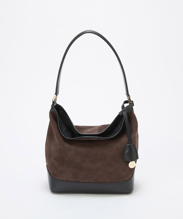 TOPKAPI 【TREASURE TOPKAPI】スエード レザーコンビ ワンショルダーバッグ チャーム付き チョコレート