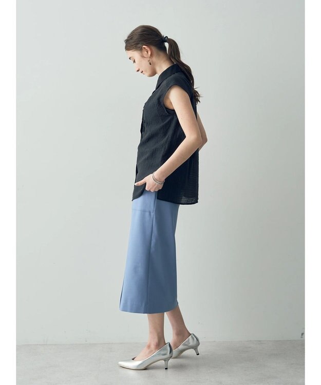 YECCA VECCA コード刺繍シアーブラウス Black