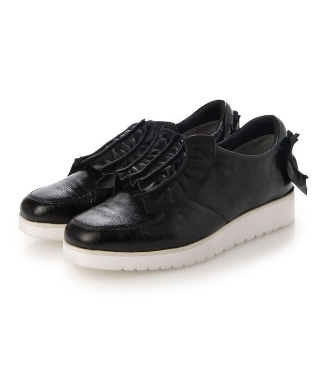 MODE ET JACOMO <D'ICI>シャーリングモチーフデザインスニーカー ブラック