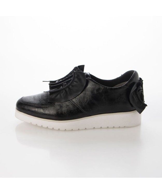 MODE ET JACOMO <D'ICI>シャーリングモチーフデザインスニーカー ブラック