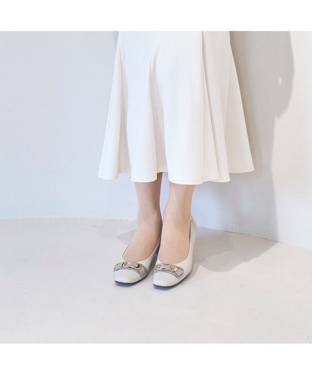 Riz raffinee <Riz raffinee>【2E】バックルデザインパンプス アイボリーコンビ
