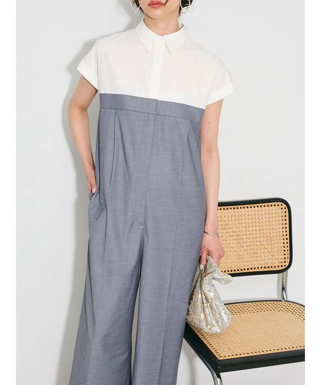 Green Parks シャツデザインロンパース Gray