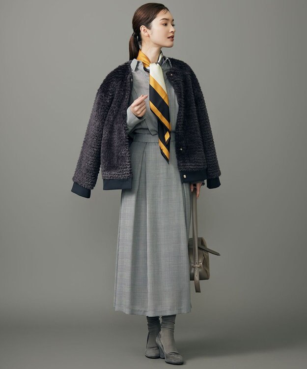 自由区 L 【カタログ掲載】ファー アウター スレート