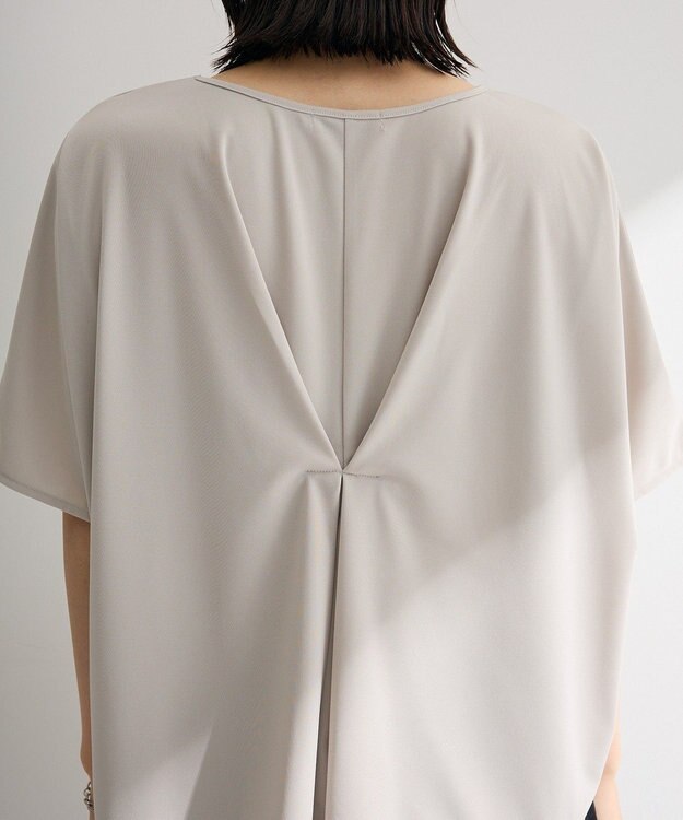 Green Parks マルチ機能バックデザインブラウス Gray Beige