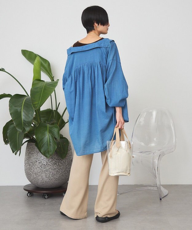 AMERICAN HOLIC ガーメントウォッシュアソートギャザーシャツ Indigo