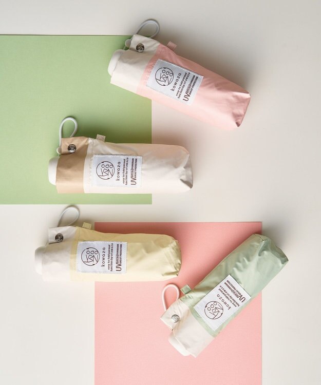 MOONBAT 【遮光100％】晴雨兼用 折りたたみ傘 コンパクト kowaza コワザ バイカラー ライトイエロー