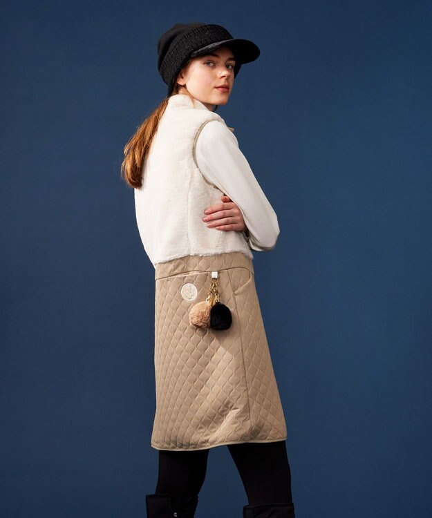 23区GOLF ギフトにも最適【WOMEN】ファー ボールポーチ ブラック系