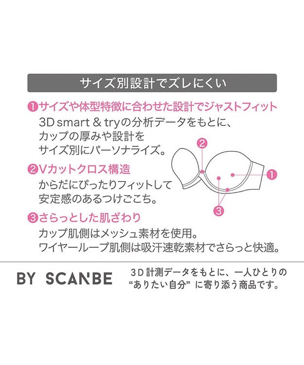 WACOAL ブラジャー ストラップレス サイズや体型特徴に合わせた設計 アウターにひびきにくい メッシュ素材(カップ肌側) レディース BXC610 /ワコール ブラック