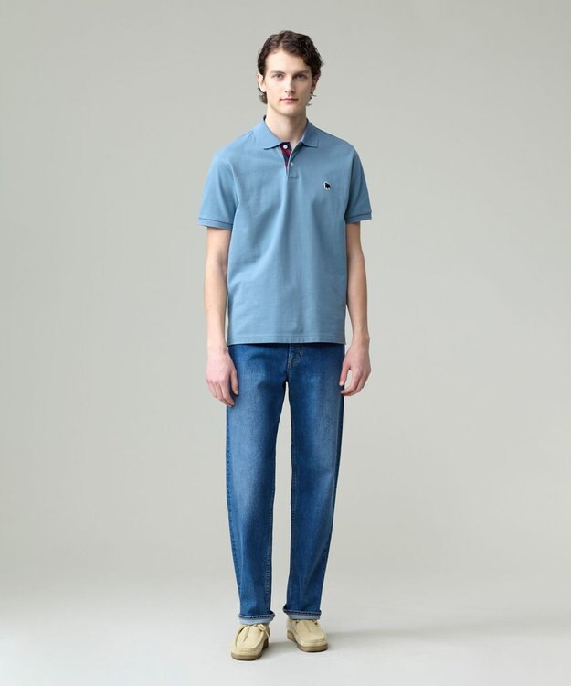 J.PRESS MEN 気品と愛嬌のバランスが抜群！【J.PRESS人気NO1ポロシャツ】 バックブルカノコレジメン ポロシャツ サックスブルー系