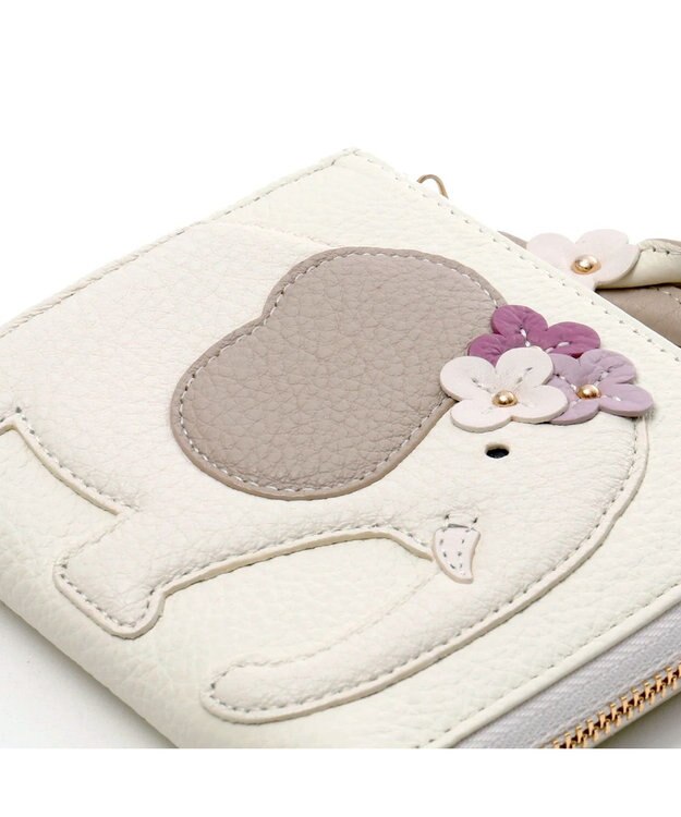 IBIZA アニマーダ　牛革　L字ファスナー財布（ゾウ） アイボリー