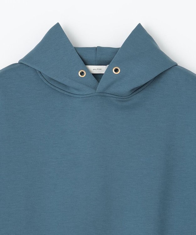 ANY L 【洗濯機可】クロップド丈ダンボールパーカー ブルー