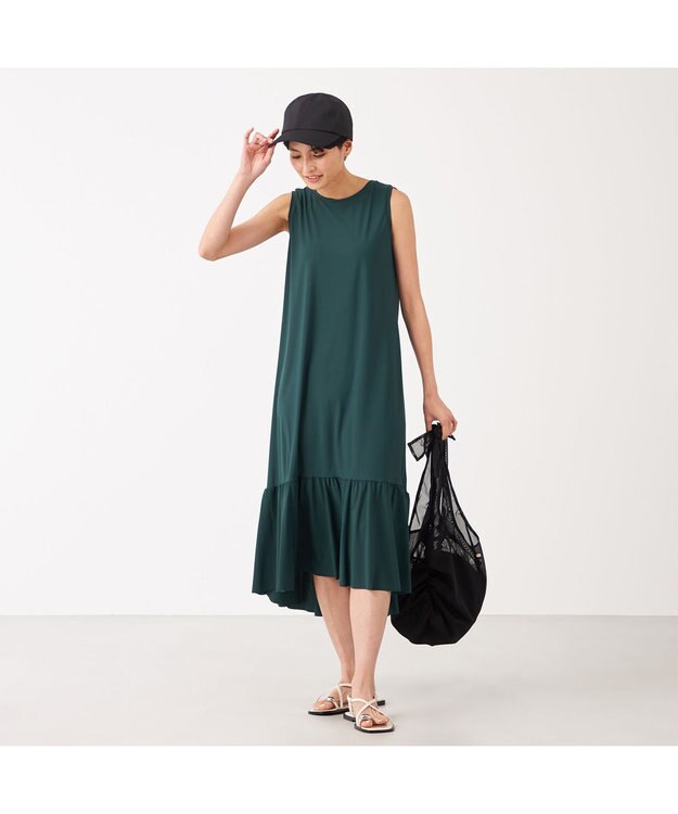 Chacott Chacott BALANCE ライトノースリーブワンピース ボトルグリーン