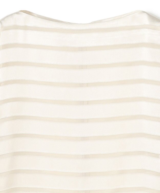 BEIGE， HAUYNITE / ボーダーシアー ボートネックブラウス Ecru