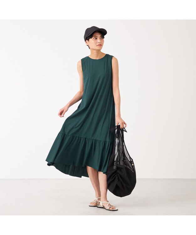 Chacott Chacott BALANCE ライトノースリーブワンピース ボトルグリーン