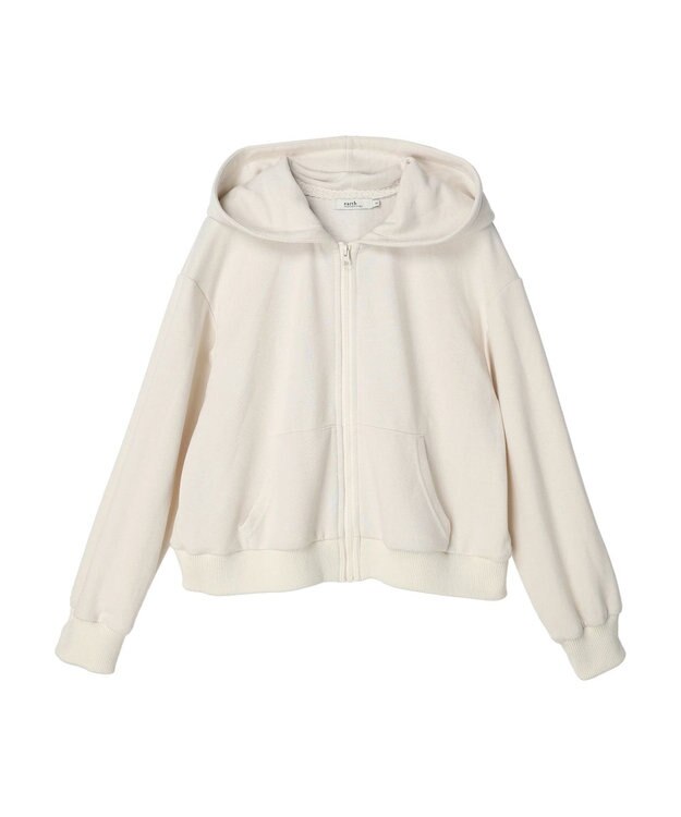 earth music&ecology パーカー付きミリタリーブルゾン Ecru