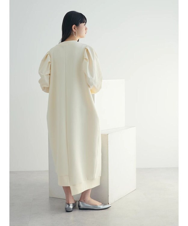 Green Parks armonia. リブ使いコクーンポンチワンピース Ivory