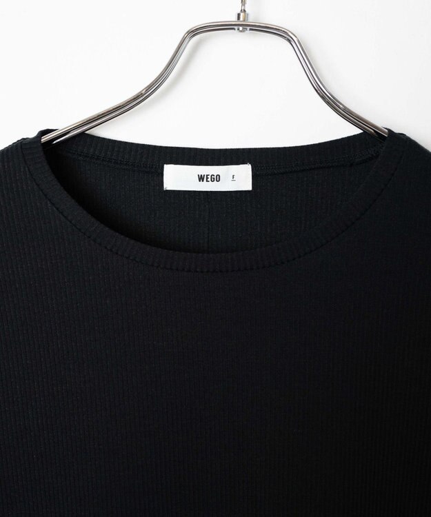 WEGO ソフトタッチクルーネックロンT ブラック
