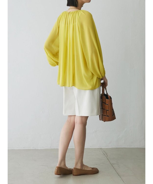 Green Parks AnriettMusee ボリュームシアーブラウス Lime Green