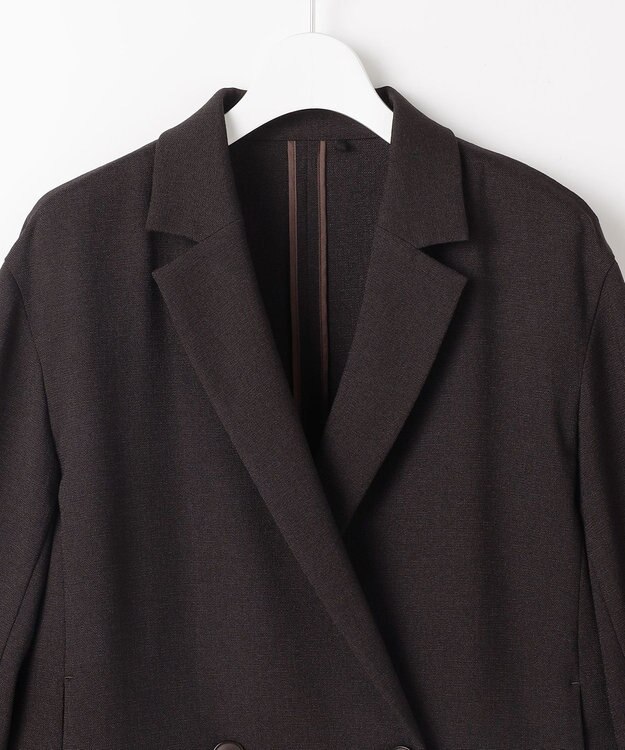 自由区 S 【セットアップ対応】リネンライクシンセティックショート ジャケット ダークブラウン